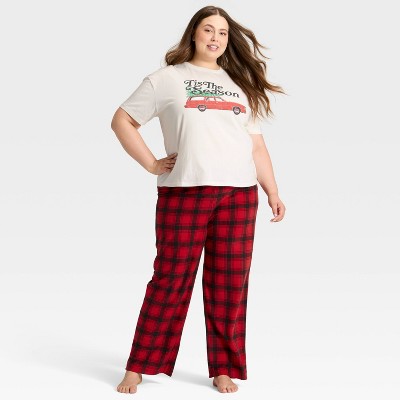  Women's "Tis The Season" Short Sleeve Holiday Matching Family Pajama Shirt - Wondershop™ Cream