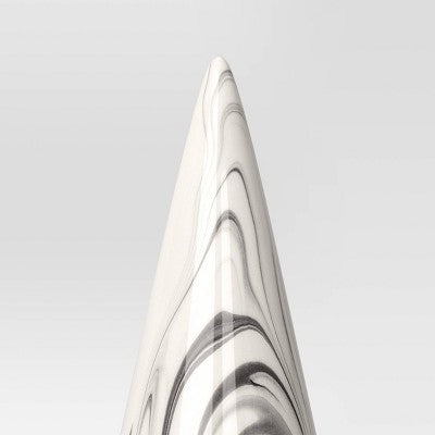  12" Marbled Ceramic Cone Christmas Tree Figurine With Gold Accent - Wondershop™ Black/White