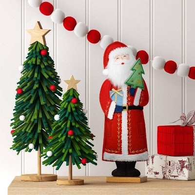  13" Christmas Fabric Santa Figural Decor - Wondershop™