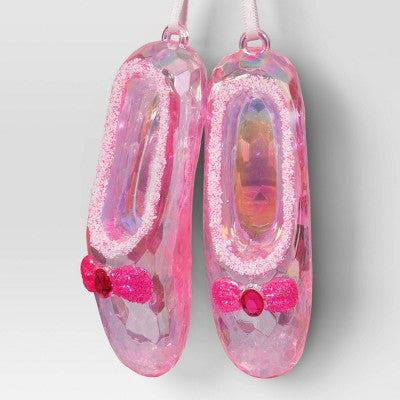  Christmas Pink Plastic Ballet Slippers Ornament - Wondershop™