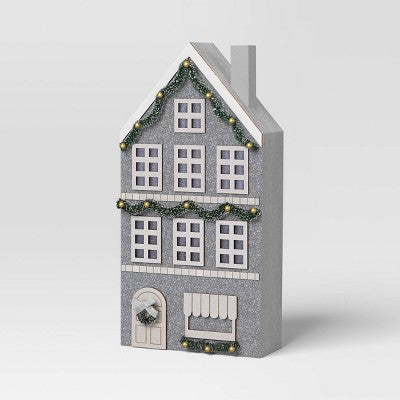  Christmas Lit Mantle House Silver - Wondershop™