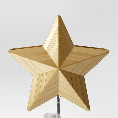  10" 4 Lit-Led Gold Star Projects Peace/Joy And Stars/Dots Christmas Tree Topper - Wondershop™