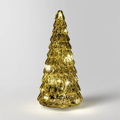  12" Christmas Mercury Lit Glass Tiered Classic Tree Decor - Wondershop™