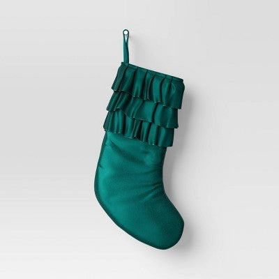  20" Velvet Stocking With Ruffles - Wondershop™