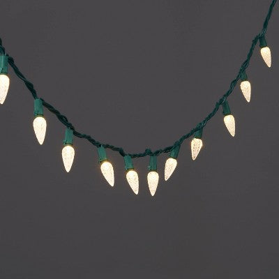  150ct LED C6 Faceted Christmas String Lights Spool With Green Wire - Wondershop™