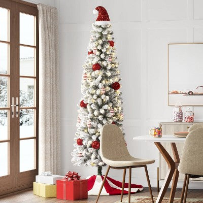  10" Tinsel Santa Hat Christmas Tree Topper Red/White - Wondershop™