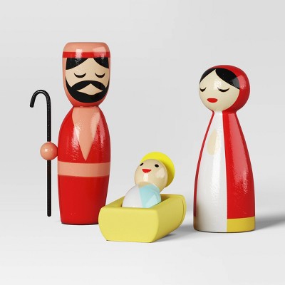 9pc Wood Christmas Nativity Scene Figurine Set - Wondershop™