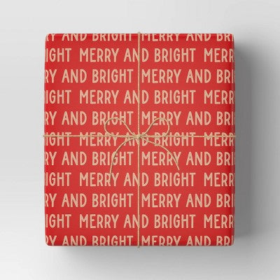  30” 20 Sq Ft Christmas Roll Wrap Merry And Bright - Wondershop™