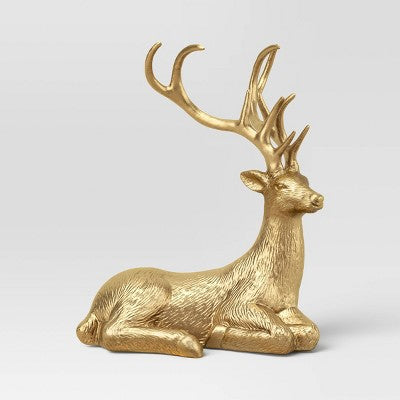  13" Sitting Deer Animal Figurine - Wondershop™ Gold