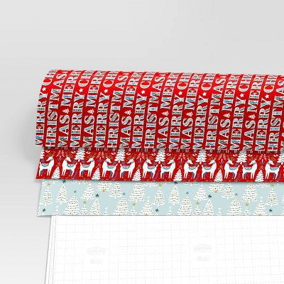  30” 3pk Christmas Wrap Pack Scandinavian - Wondershop™
