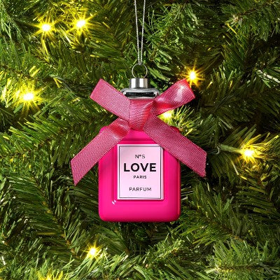  Christmas Glass Hot Pink Perfume Ornament - Wondershop™