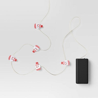  20ct LED Battery Operated Snowman Dew Drop Lights Warm White With Silver Wire - Wondershop™
