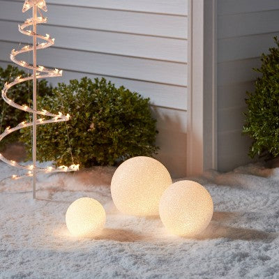  3pc LED Glittered Globe Christmas Novelty Sculpture Light White - Wondershop™
