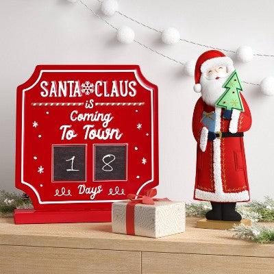  Christmas Santa Claus Is Coming To Town Countdown Sign - Wondershop™
