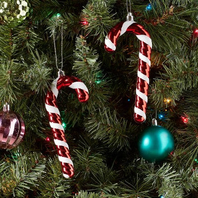  2ct Candy Cane Christmas Tree Ornament Set Red/White - Wondershop™