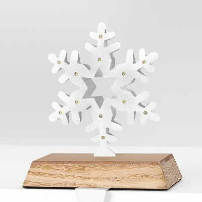  2pk Christmas Lit Snowflake Stocking Holder - Wondershop™