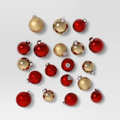  42ct Round Glass Christmas Tree Ornament Set - Wondershop™