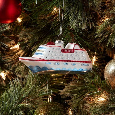  Glass Cruise Ship Christmas Tree Ornament - Wondershop™