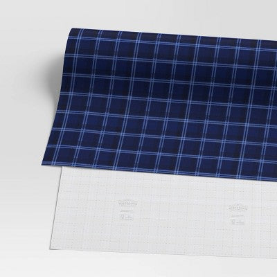  30” 25 Sq Ft Christmas Roll Wrap Blue Plaid - Wondershop™