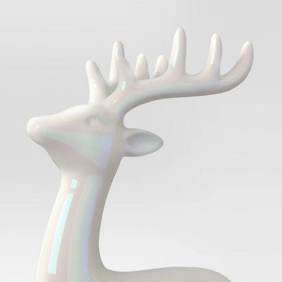  Christmas Ceramic Iridescent Deer Figural - Wondershop™