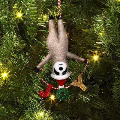  Christmas Felted Wool Sloth Joy Ornament - Wondershop™