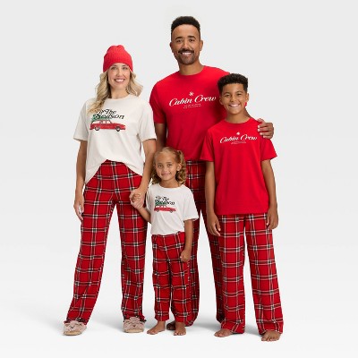  Men's Plaid Microfleece Holiday Matching Family Pajama Pants - Wondershop™ Red