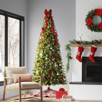  45" Velvet Double Loop Bow Christmas Tree Topper Red - Wondershop™