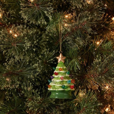  Lit Ceramic Retro Christmas Tree Ornament - Wondershop™