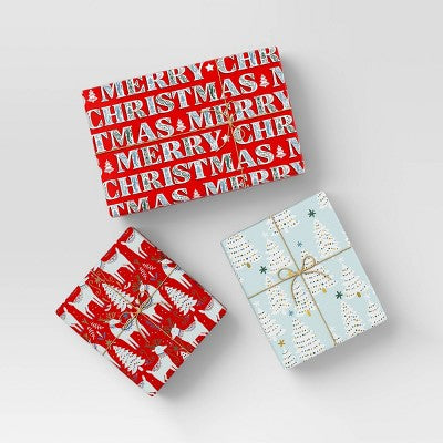  30” 3pk Christmas Wrap Pack Scandinavian - Wondershop™