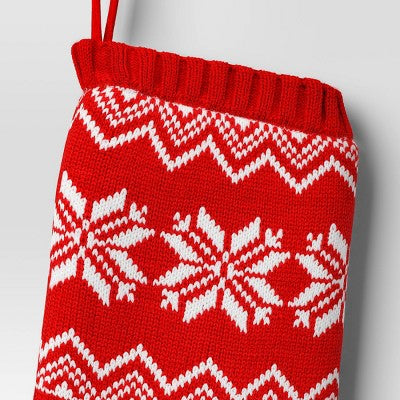  21" Christmas Red Fair Isle Stocking - Wondershop™