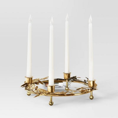  Christmas Lit Plastic Candles Metal Holder - Wondershop™