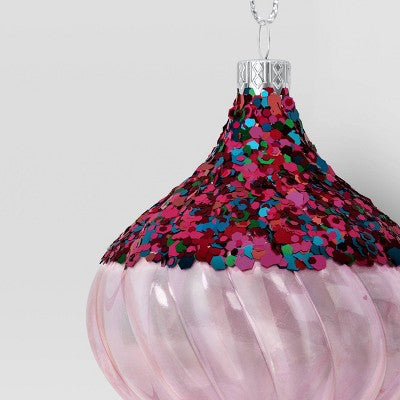  Christmas Swirl Onion Light Pink Ornament - Wondershop™