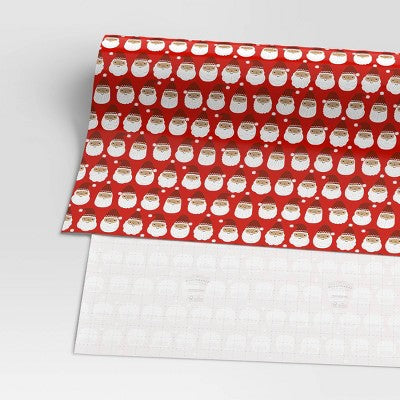  40” 125 Sq Ft Christmas Roll Wrap Medium Skin Tone Santa - Wondershop™
