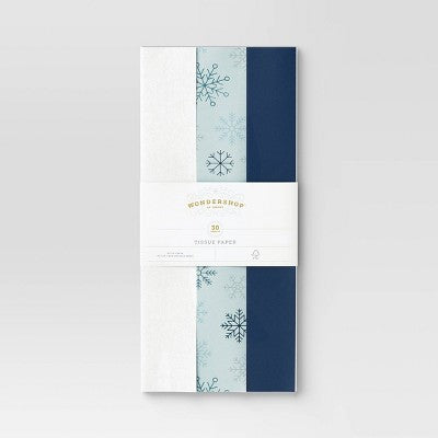  30ct Christmas Tissue Paper Blue/White - Wondershop™